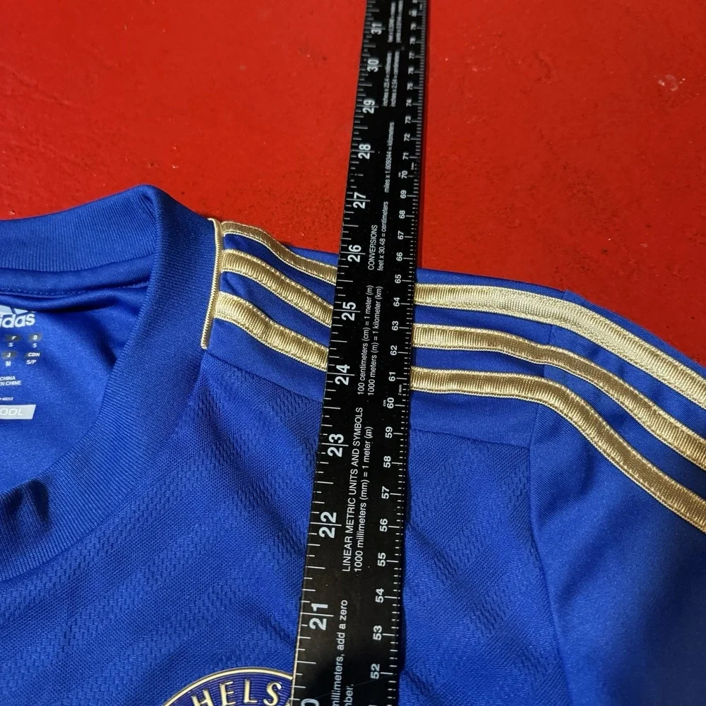 CHELSEA FC 2012/2013 HOME FOOTBALL SOCCER SHIRT JERSEY BLUE ADIDAS ADULT S GOLD